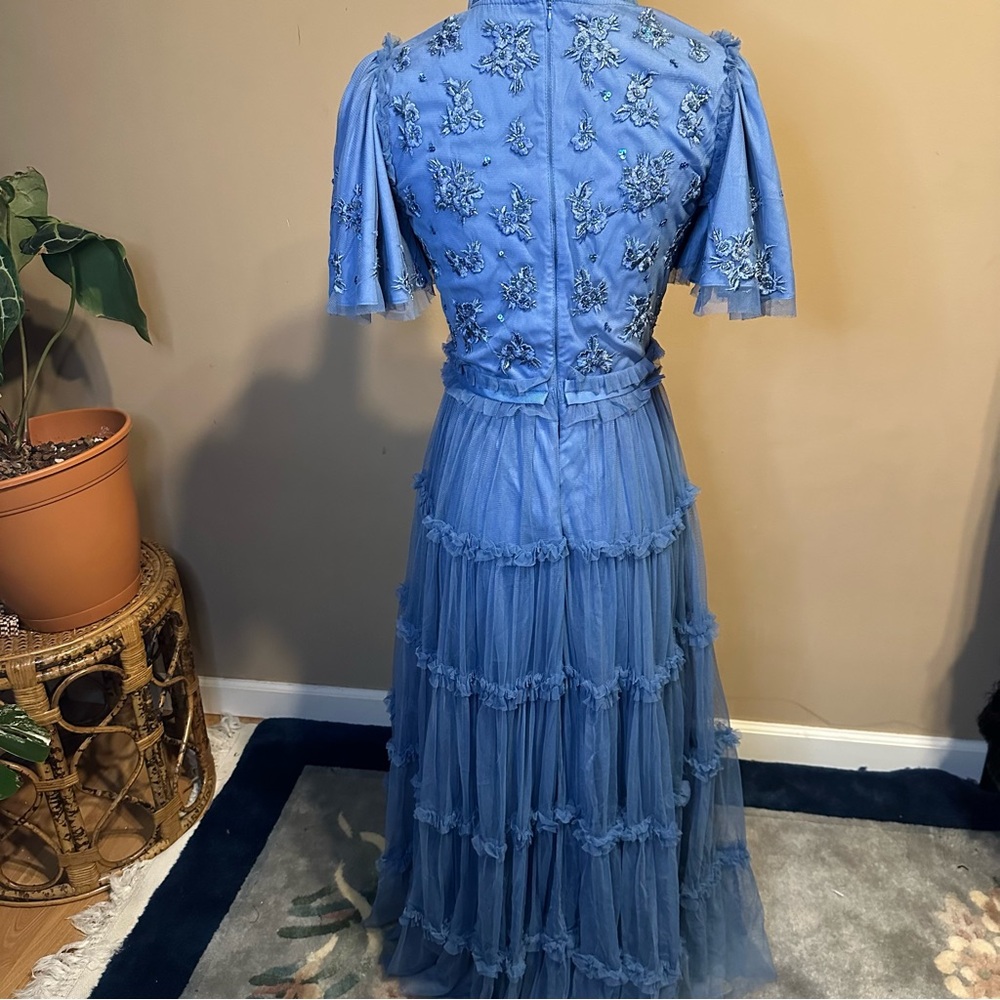 Ivy City Co Blue Embroidered ruffled Dress - Picture 2 of 6